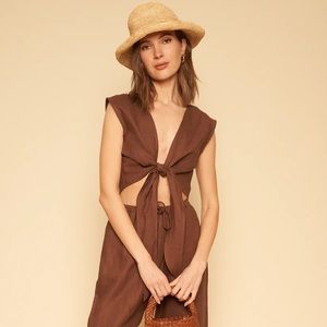 Whimsy + Row Valentina Top in Chocolate Linen size M